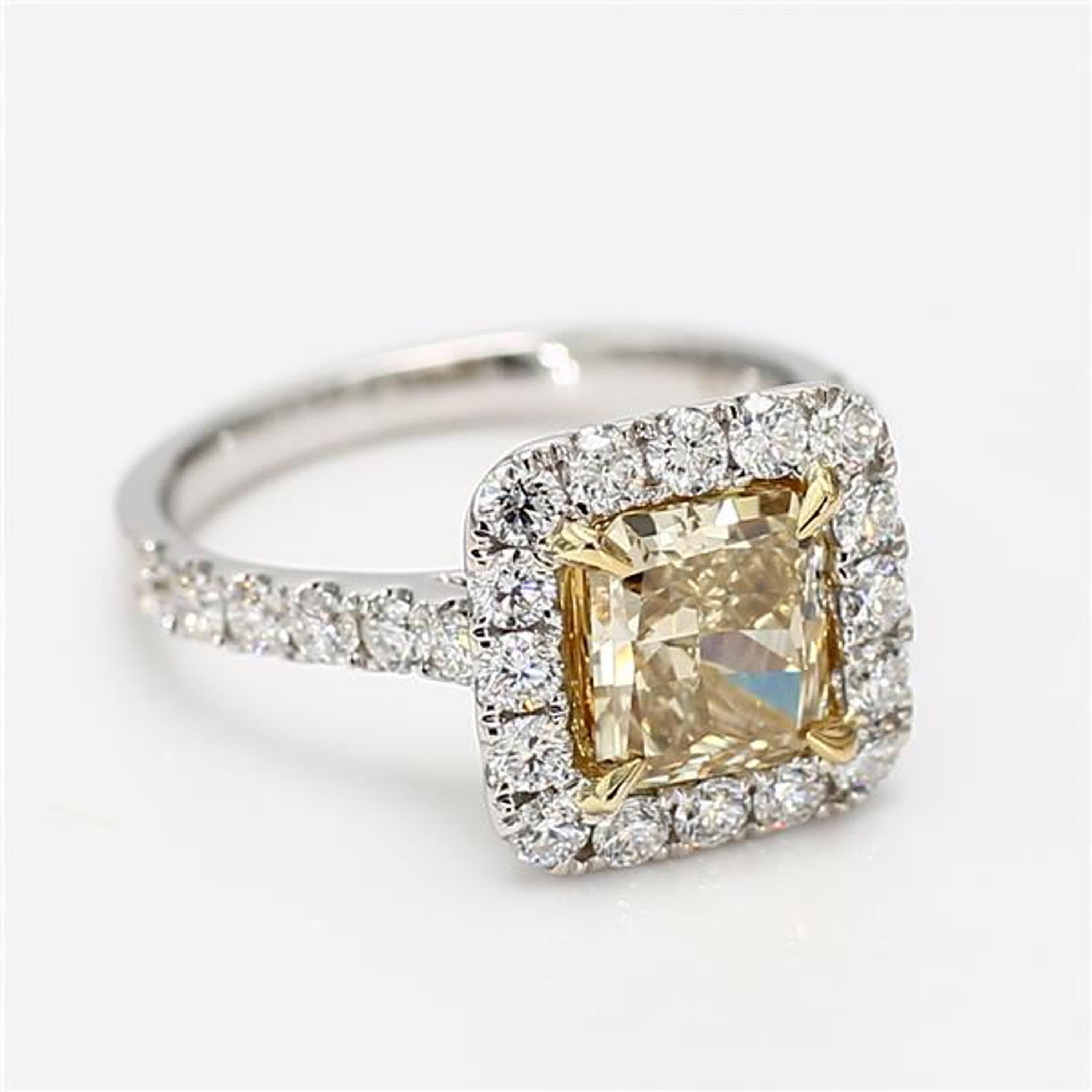 GIA-zertifizierter natürlicher gelber strahlender Diamant 2.78 Karat TW Gold Cocktail-Ring Damen im Angebot
