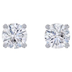 GIA-zertifizierte lupenreine runde Brillant-Diamant-Ohrstecker