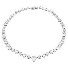 Collana con diamanti rotondi e ovali alternati certificata GIA