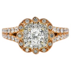GIA Certified Neil Lane 1.55 CTW Natural Diamond 14K Rose Gold Engagement Ring