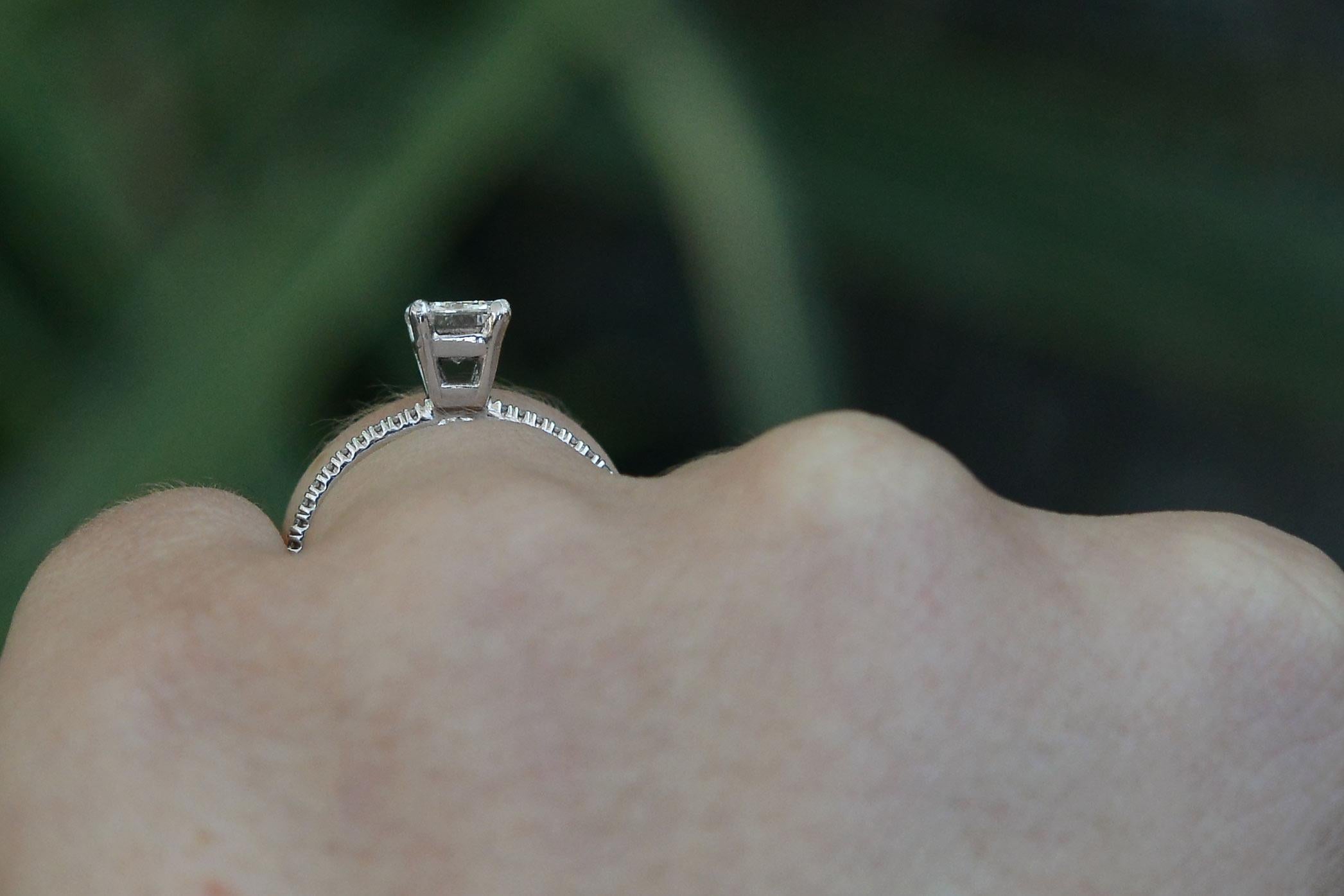 1.2 carat emerald cut diamond ring