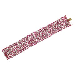 Breites GIA-zertifiziertes, unbehandeltes 36 Karat Rubin- und Diamantarmband