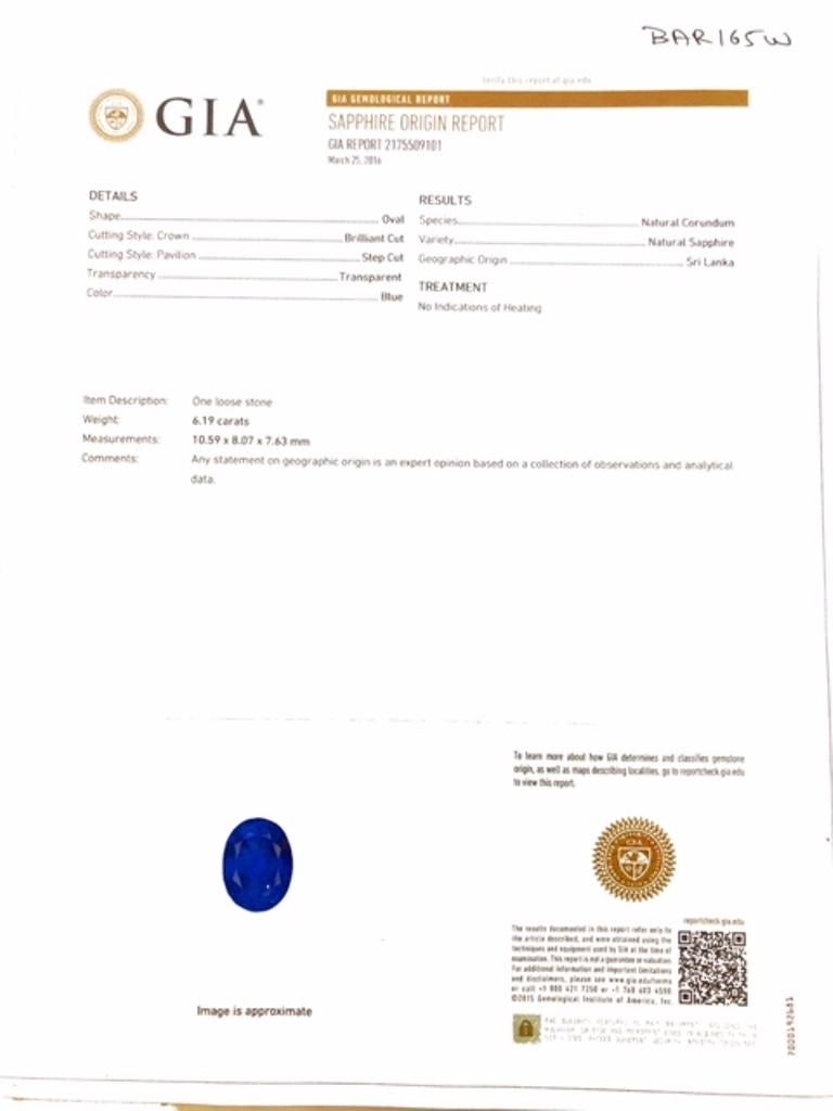 GIA Certified No Heat 6.19 Carat Ceylon Sapphire Diamond Double Halo Gold Ring 2