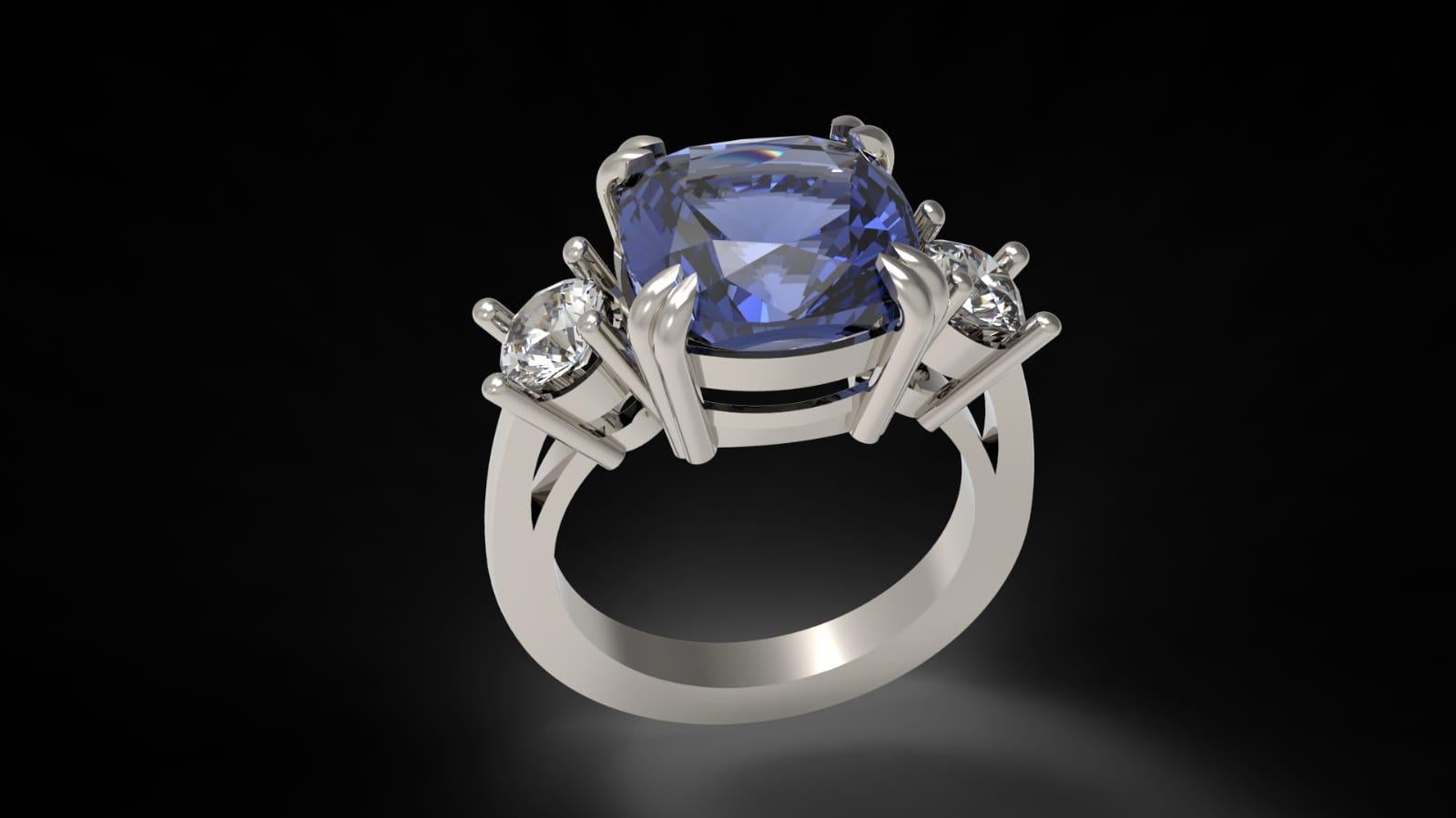 This absolutely breathtaking 8.59 carat cornflower blue cushion cut sapphire is GIA certified as completely unheated! Impressively large, it measures approximately 11.2mm square! The vast majority of sapphires on the market are heat treated to