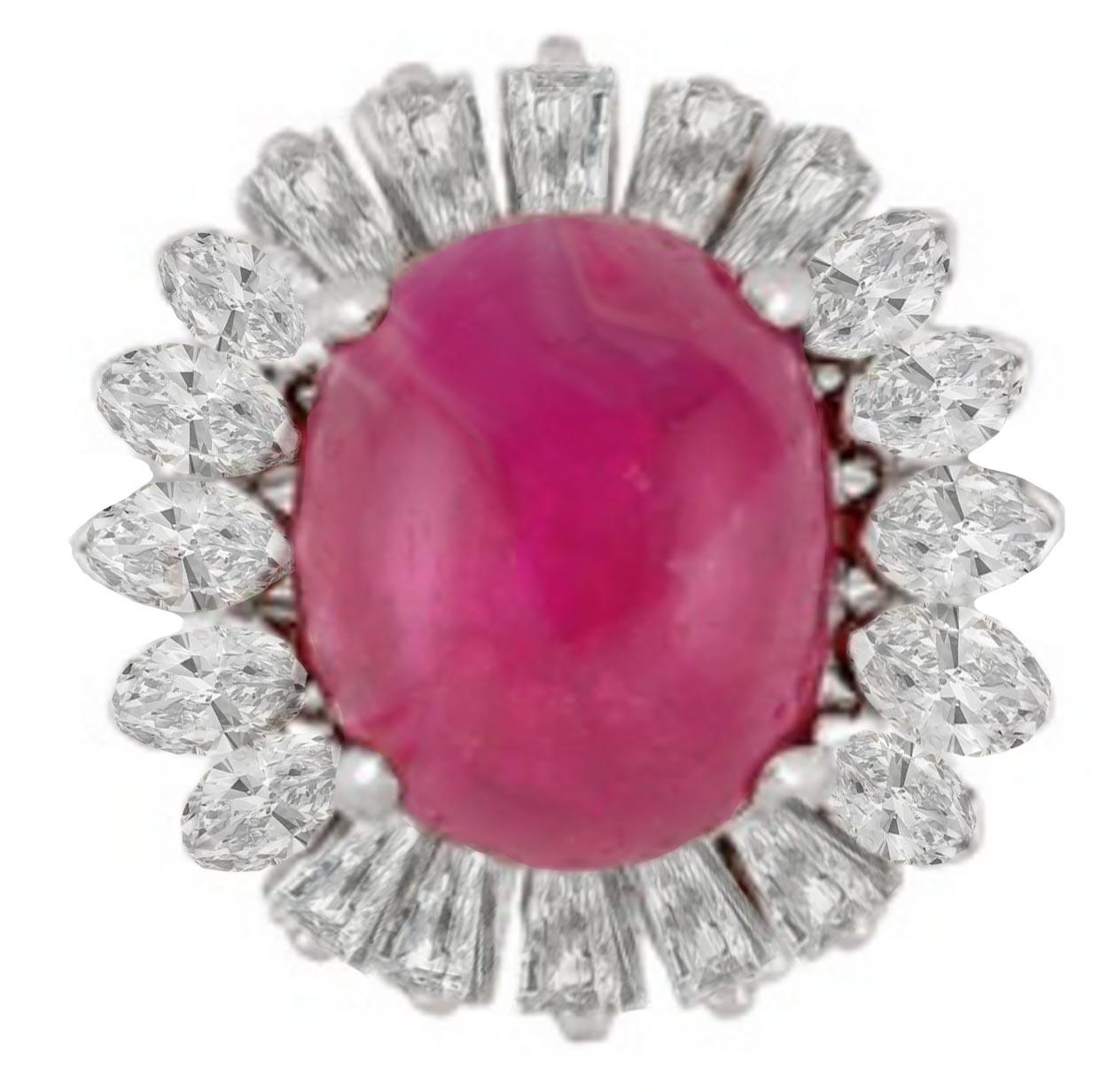 GIA-Certified No Heat Afghanistan Ruby Diamond Ring In Excellent Condition For Sale In Beverly Hills, CA