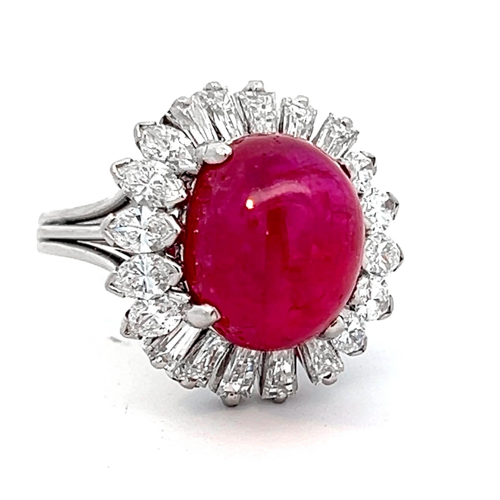 Women's GIA-Certified No Heat Afghanistan Ruby Diamond Ring For Sale
