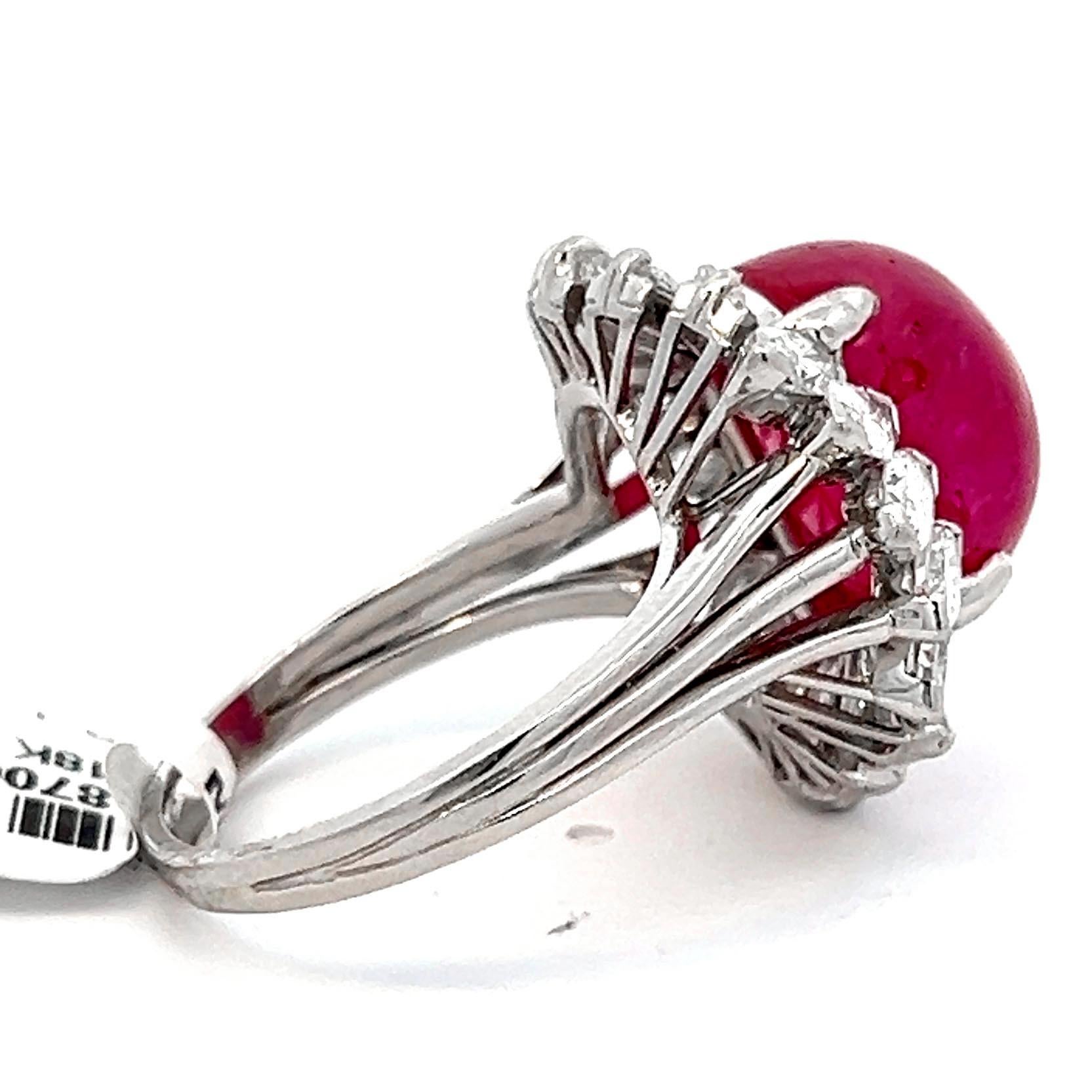 GIA-Certified No Heat Afghanistan Ruby Diamond Ring For Sale 1