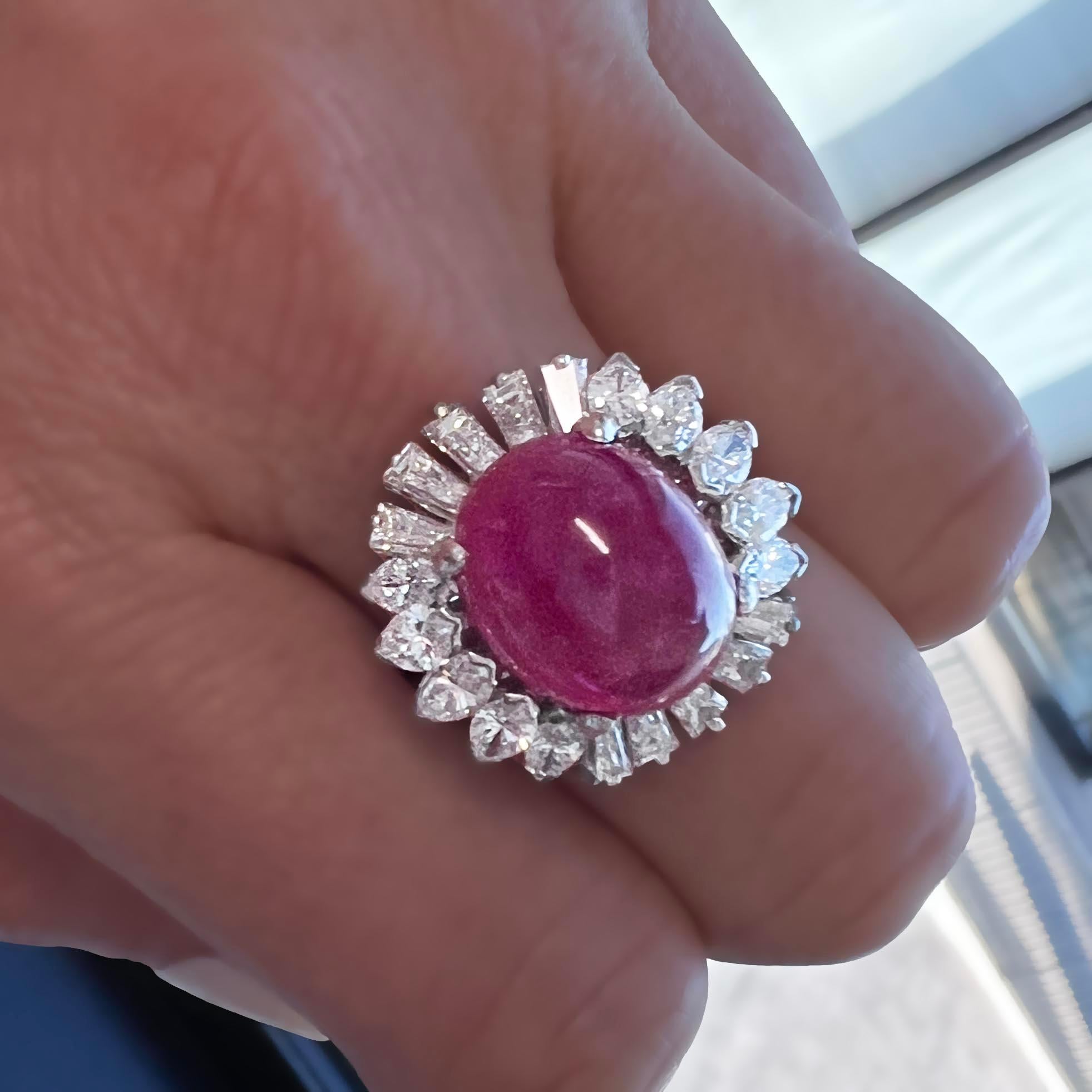 GIA-Certified No Heat Afghanistan Ruby Diamond Ring For Sale 3