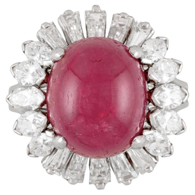GIA-Certified No Heat Afghanistan Ruby Diamond Ring