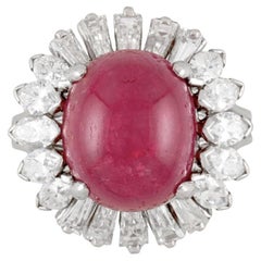 GIA-Certified No Heat Afghanistan Ruby Diamond Ring