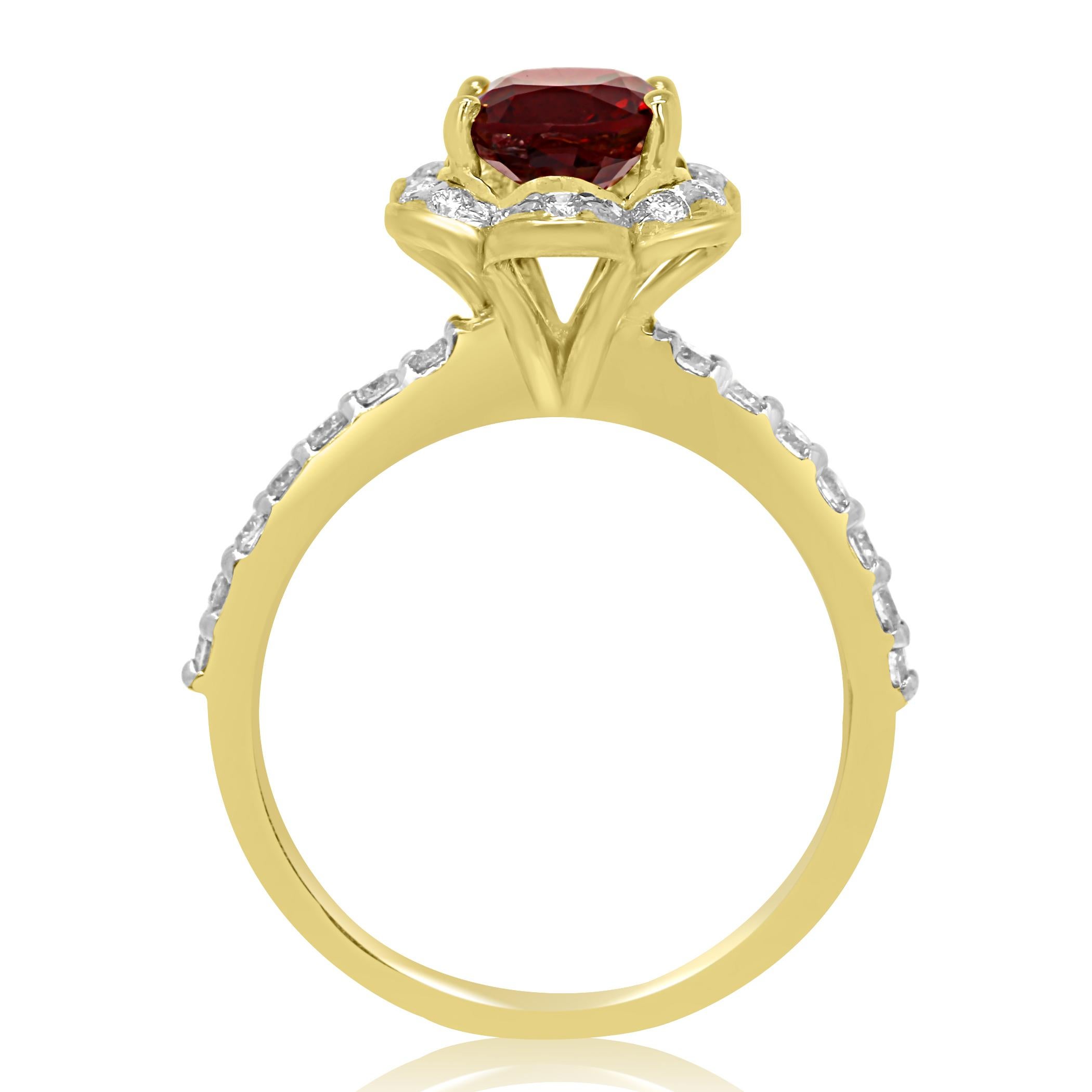 Women's GIA Certified No Heat Burma Spinel  Diamond Halo Gold Bridal Fashion Ring