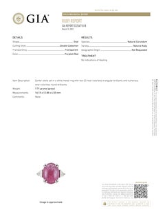 GIA Certified 13.04ct No Heat Ruby Diamond Platinum Cocktail Ring