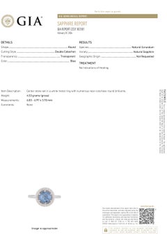 GIA-zertifizierter unbehandelter Cabochon-Saphir 1,65 Karat Halo-Diamant 0,40 Karat Ring