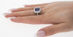 GIA Certified No Heat Color Change 3.25 Carat Violet-Blue Sapphire Ring