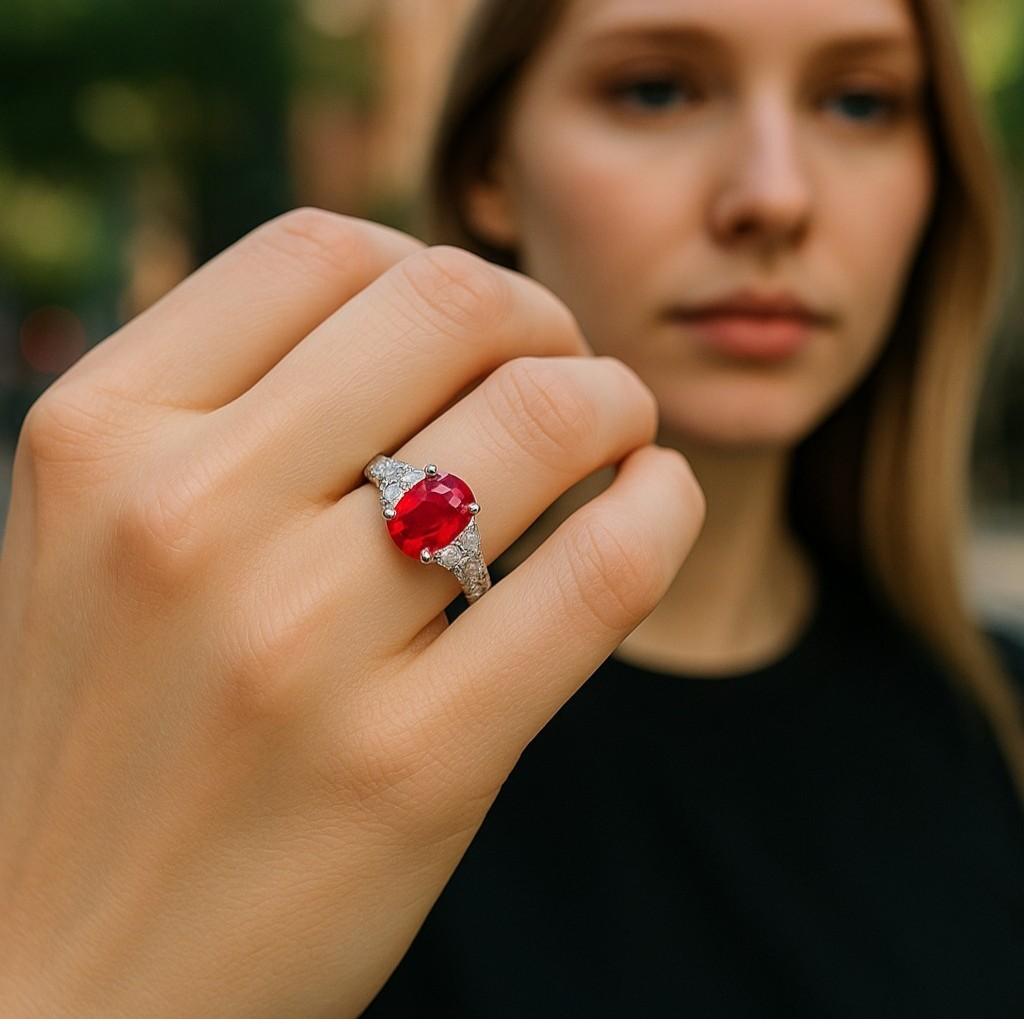 Introducing a truly exquisite and one-of-a-kind cocktail ring, adorned with a captivating 1.57-carat cushion-cut ruby, proudly certified by the Gemological Institute of America (GIA) as a NO HEAT gemstone. The GIA certificate (Certificate No: