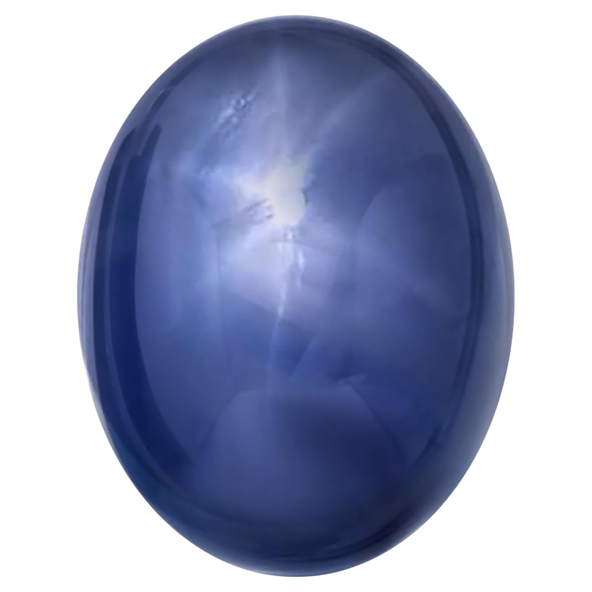 GIA Certified No Heat Natural 18.18 Carats Blue Star Sapphire Loose Stone  For Sale