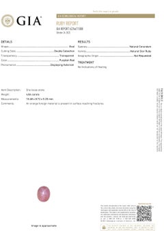 GIA Certified No Heat Natural Star Ruby Loose Stone Weighing 4.84 Carats