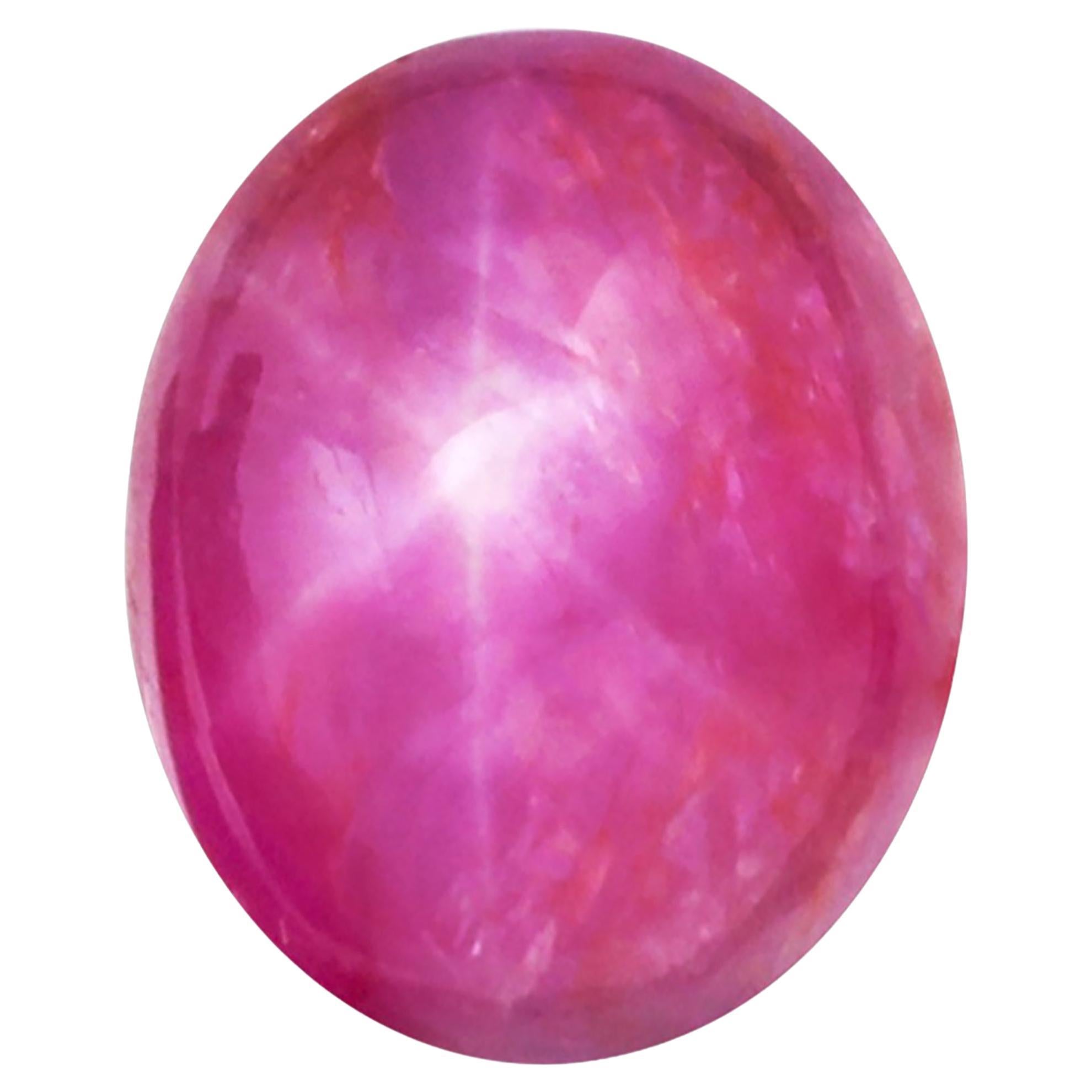 Taille ovale Pierre non chauffée en rubis étoilé naturel de 4,84 carats, certifiée GIA  en vente