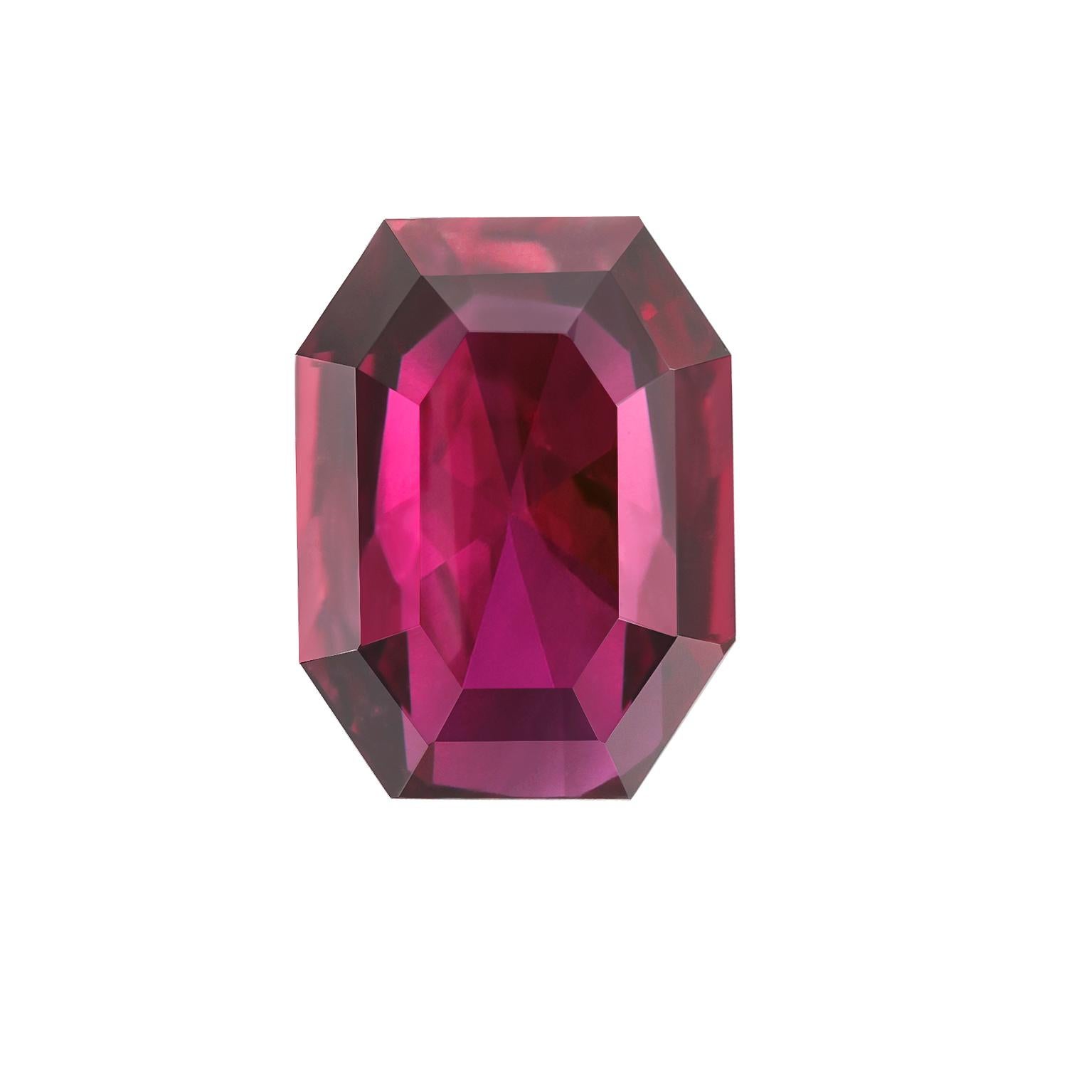 Contemporary GIA Certified No Heat Octagonal Natural Ruby Weighing 1.34 Carats 