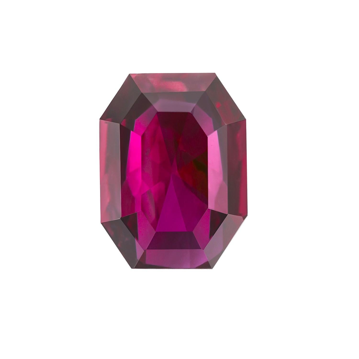 Octagon Cut GIA Certified No Heat Octagonal Natural Ruby Weighing 1.34 Carats 