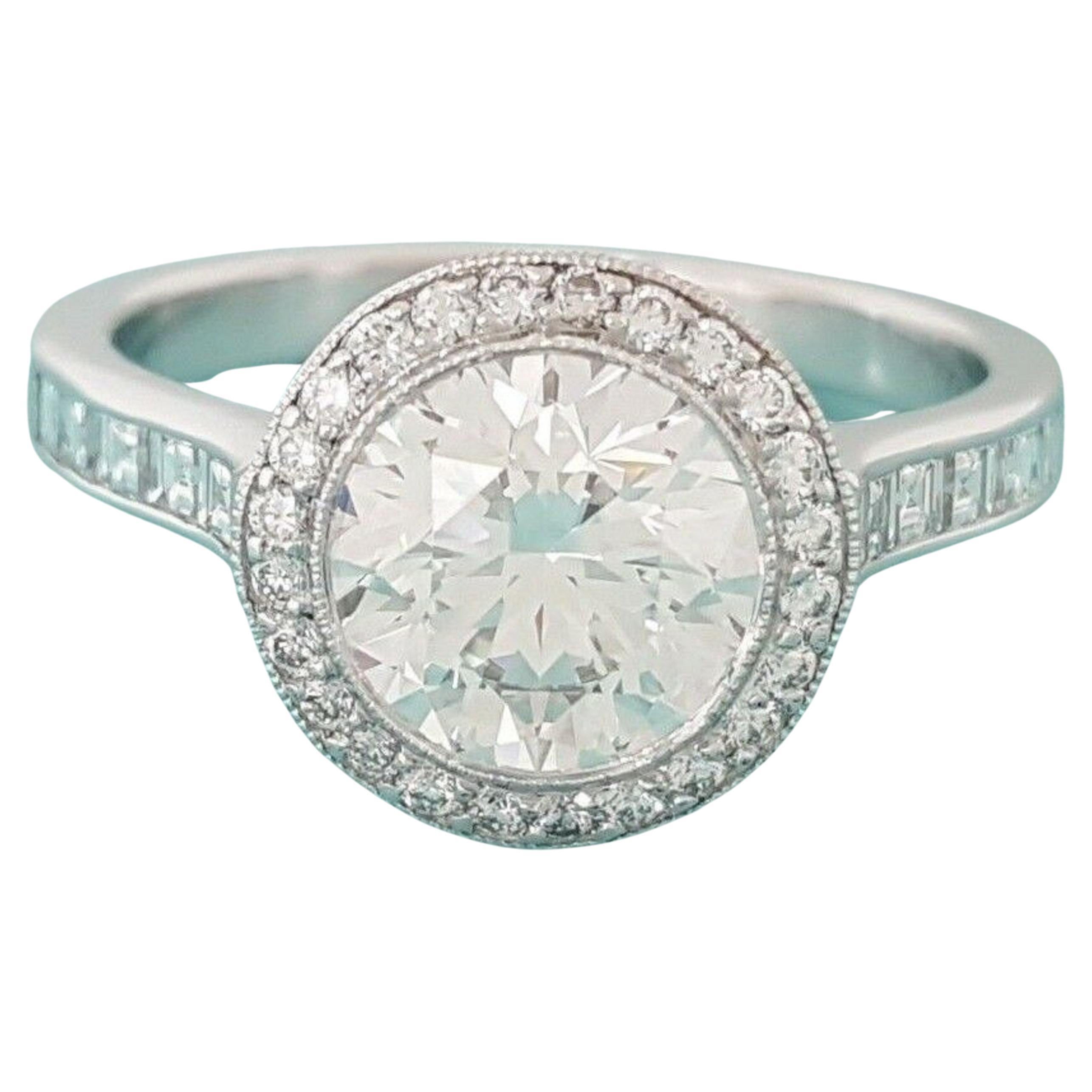 Tiffany & Co. 2 Karat Gesamtgewicht Platin Idealer Ring mit Armband im Angebot
