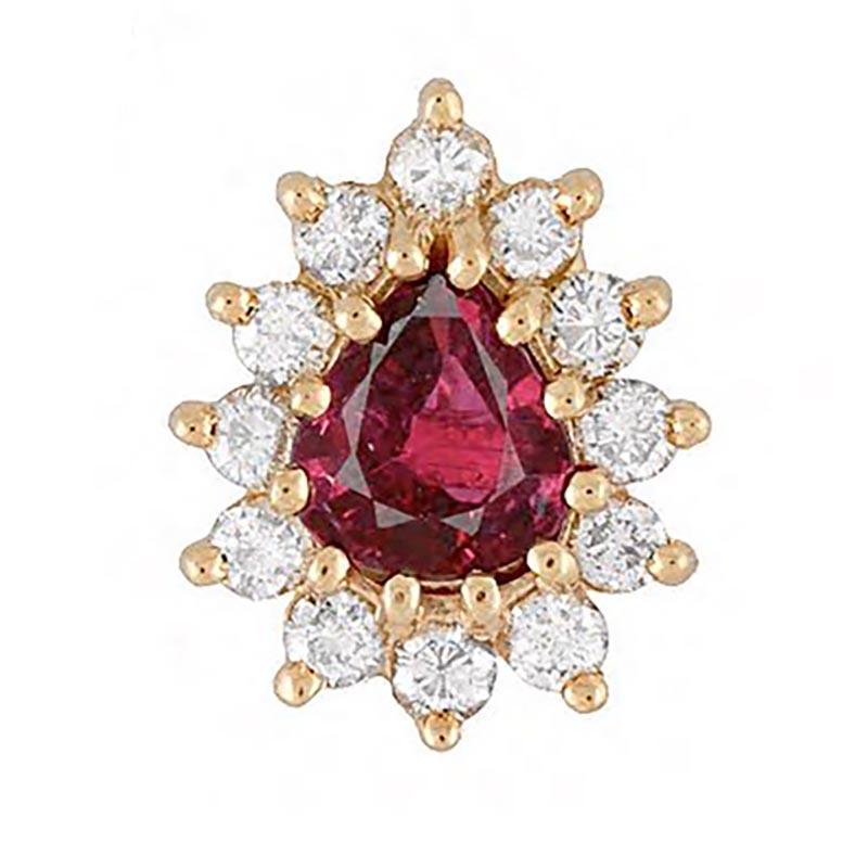 Contemporaneo Orecchini con rubino rosso e diamante certificati GIA No Heat in vendita