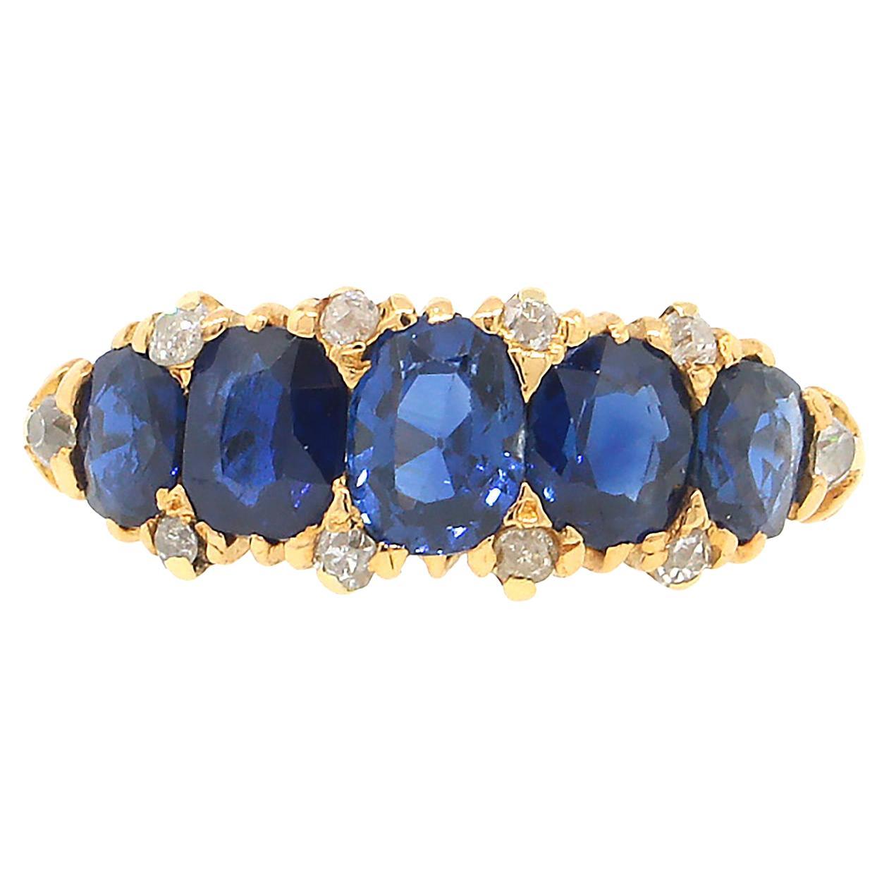GIA Certified No-Heat Sapphire and Diamond Ring For Sale