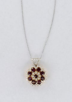 GIA Certified Non-Heat Burmese Ruby Diamond Pendant in 18 Karat Yellow Gold