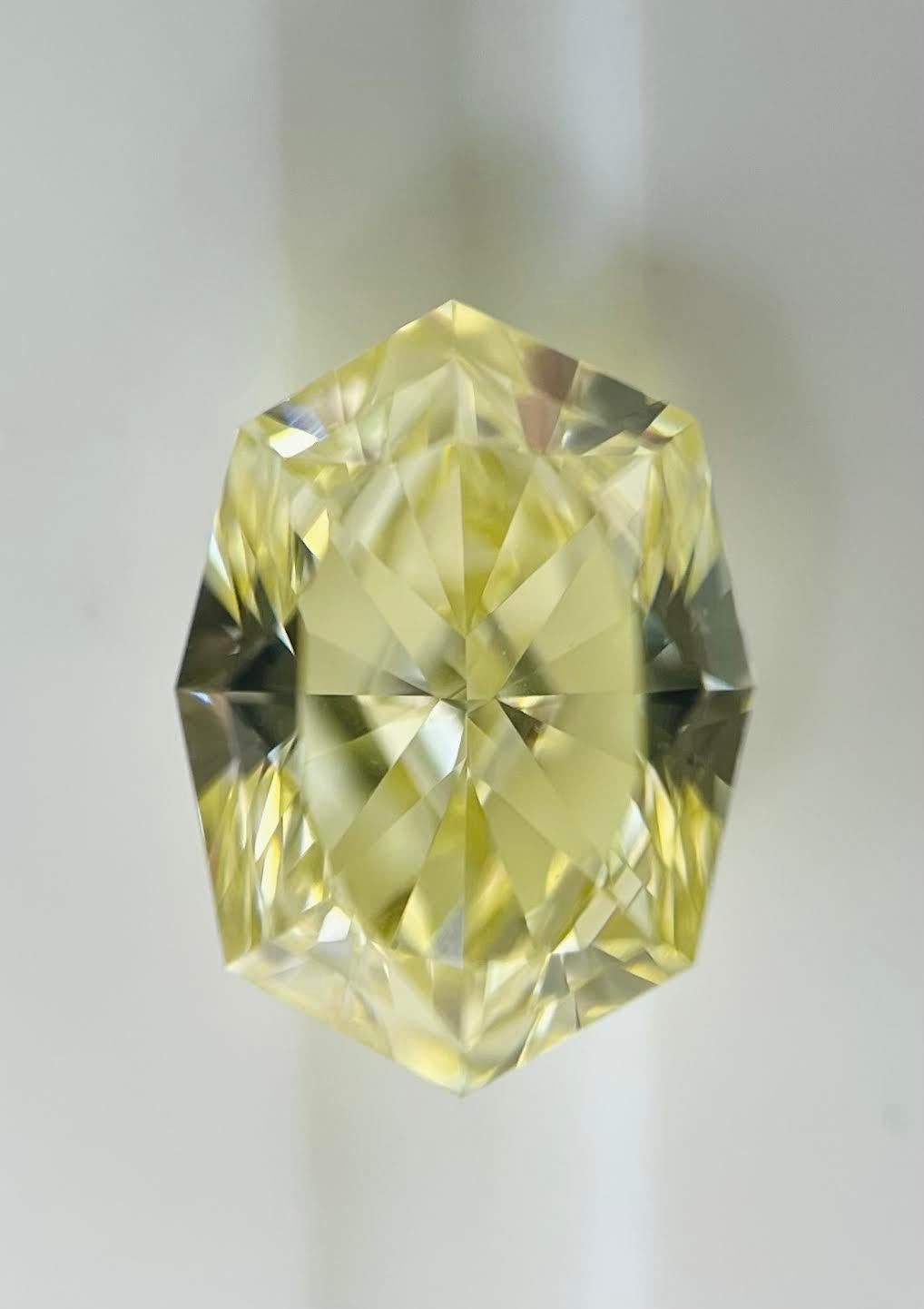 Octagon Cut GIA Certified Octagonal 1.54 Carat Natural Loose Fancy Yellow VS1 Diamond For Sale