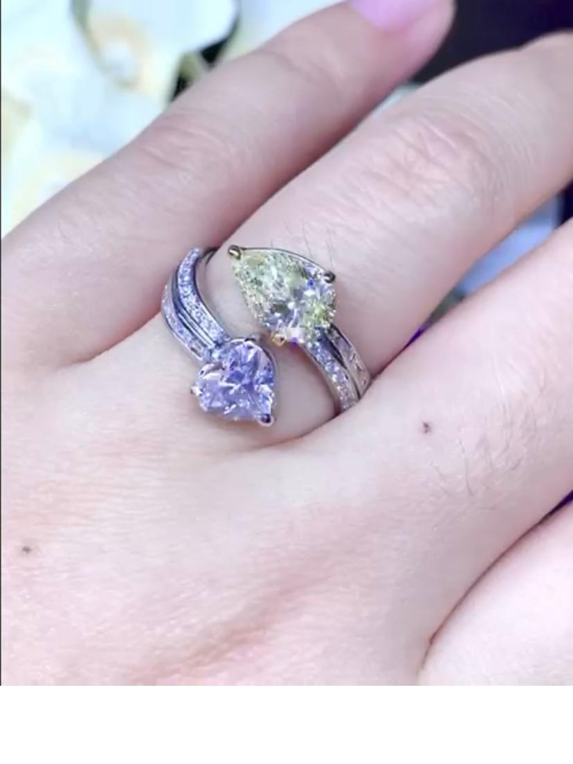 Contemporain Bague avec diamants de 2,50 carats certifiés par le GIA en vente