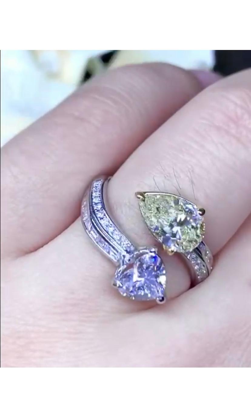 Bague avec diamants de 2,50 carats certifiés par le GIA Pour femmes en vente