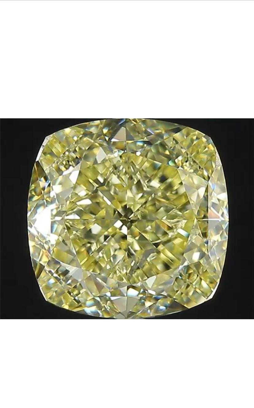 Cushion Cut GIA Certified of 6.28 carats of Fancy Intense Yellow Diamond  For Sale