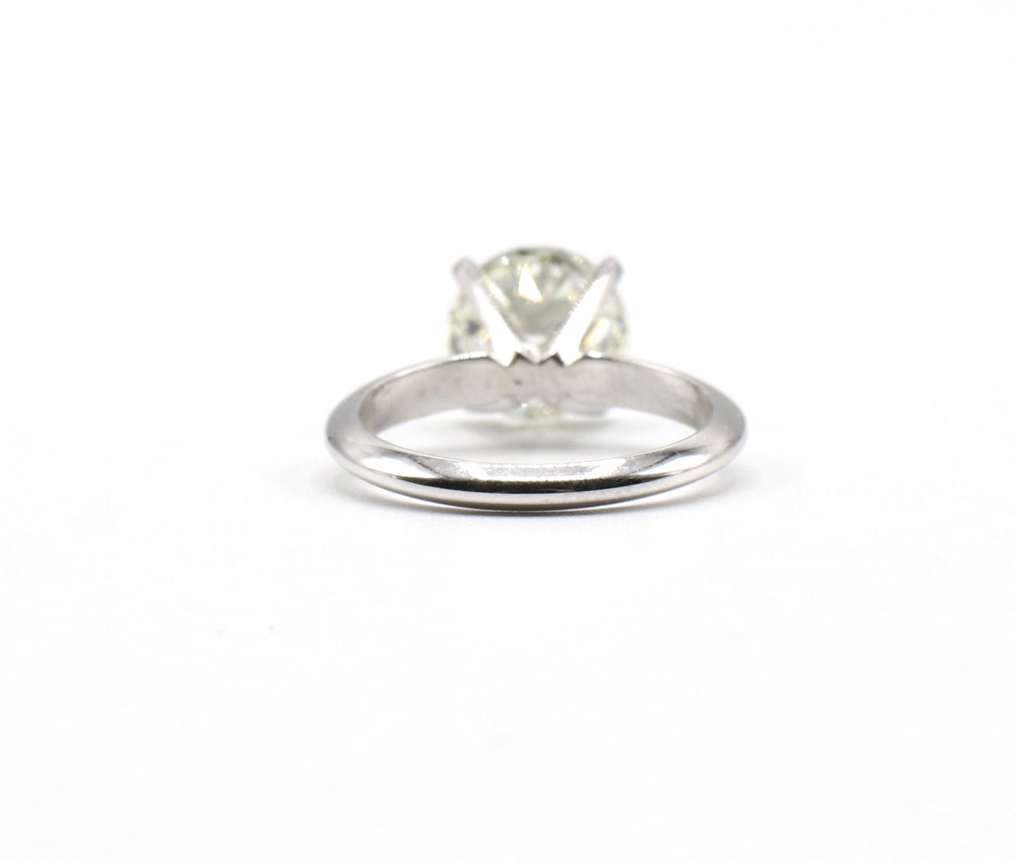 GIA Certified Old European Brilliant 3.09 Carat N SI1 Diamond Engagement Ring 1