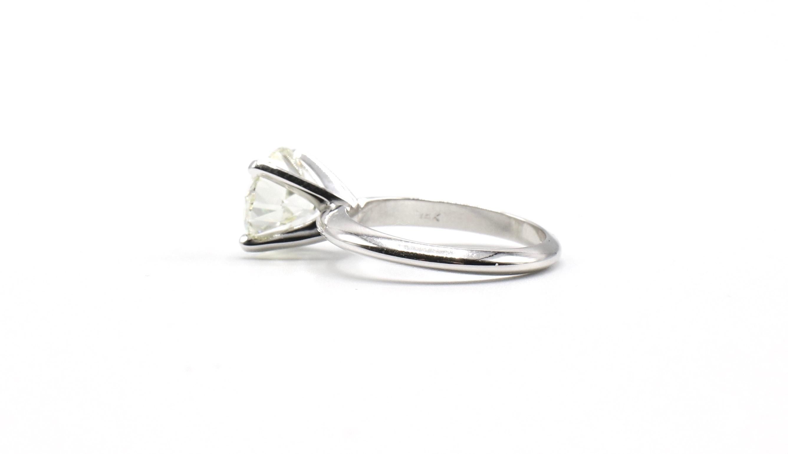 GIA Certified Old European Brilliant 3.09 Carat N SI1 Diamond Engagement Ring 2