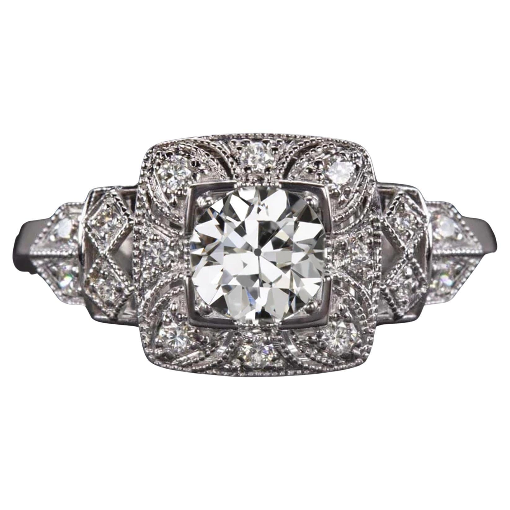 GIA Certified Old European cut diamond ring For Sale