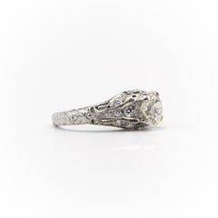 GIA Certified Old European Cut Diamond Vintage Style Engagement Ring