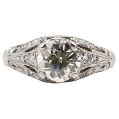 GIA Certified Old European Cut Diamond Vintage Style Engagement Ring