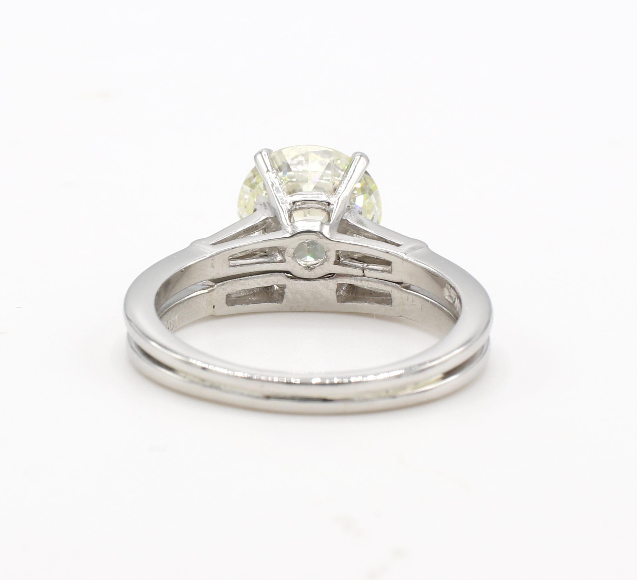Art Deco GIA Certified Old European Cut Platinum Diamond Engagement Ring