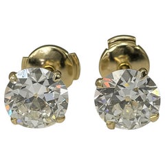 Boucles d
oreilles en diamant européen certifié GIA de 4,28 carats