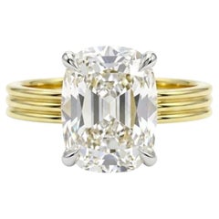 GIA Certified Old Mine Brilliant Diamond Ring in 18K Yellow Gold