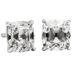 GIA Certified Old Mine Brilliant Diamond Stud Earrings