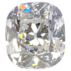 GIA Certified Old Mine Cushion Cut Three-Stone Diamond Ring D Color VS1