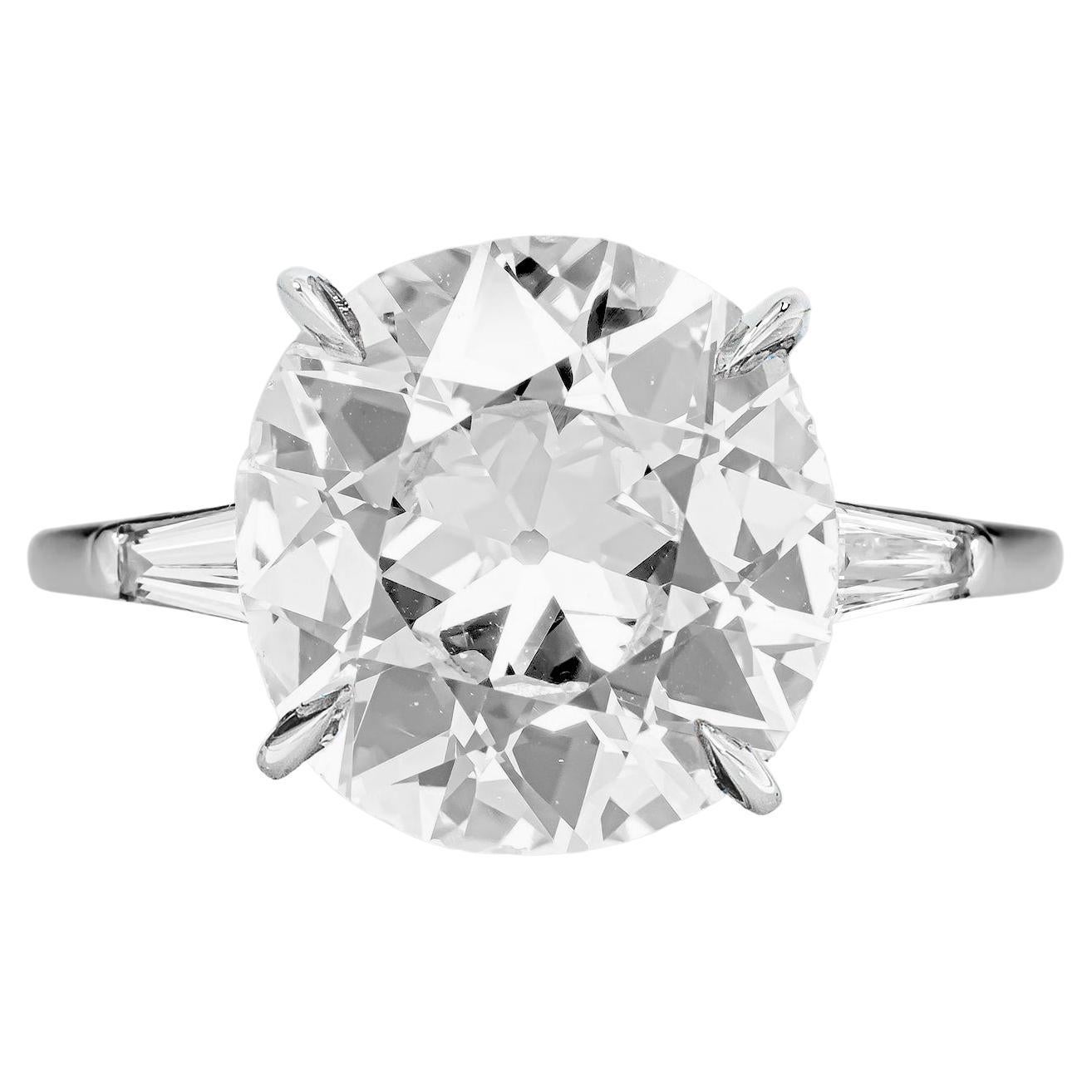 GIA Certified Old Mine Cut Diamond Engagement Platinum Ring