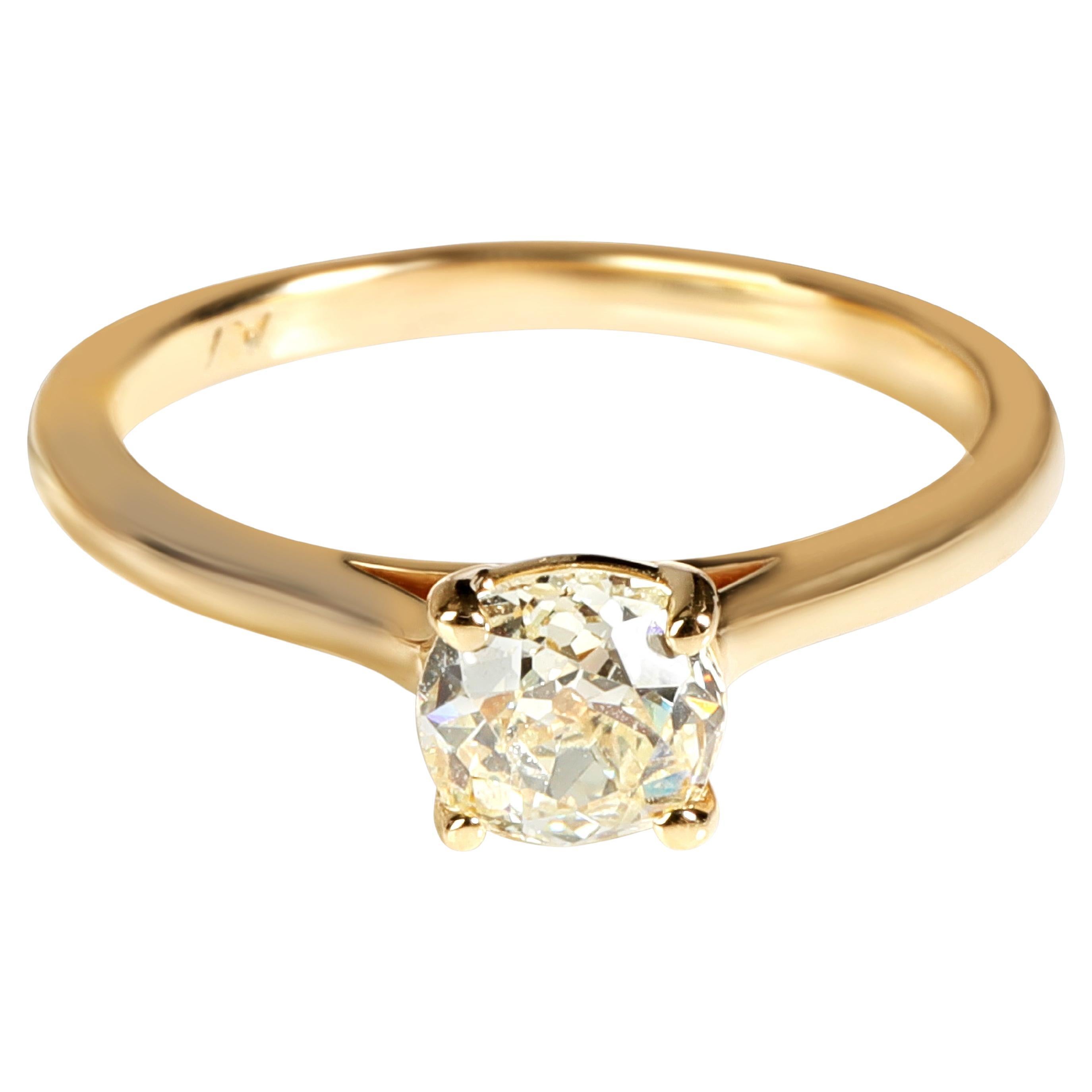 GIA Certified Old Mine Cut Diamond Engagement Ring in 14K Yellow Gold 0.79 CTW