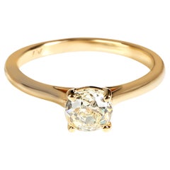 GIA Certified Old Mine Cut Diamond Engagement Ring in 14K Yellow Gold 0.79 CTW