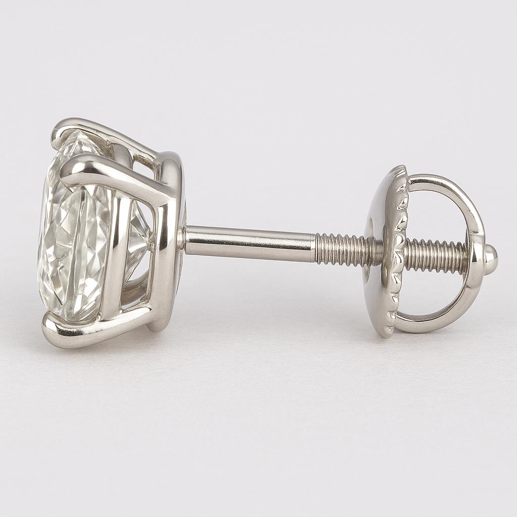 Art Deco GIA Certified Old Mine Cut Diamond Stud Earrings in 14K White Gold For Sale