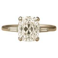 GIA-zertifiziert Alter Minenschliff E VS2 Länglicher Diamant  Verlobungsring