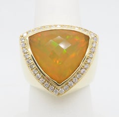 GIA Certified Opal & Diamond Cocktail Ring