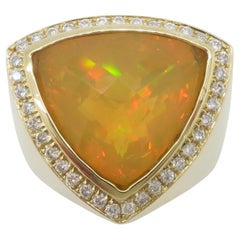 GIA Certified Opal & Diamond Cocktail Ring