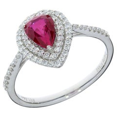 GIA Certified Orianne Collins Unheated Ruby & Diamond Platinum Ring